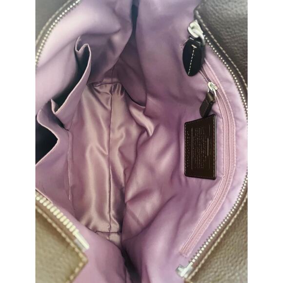 Vintage Coach brown Hamilton pebble leather shoulder bag tote Serial F14689 - Picture 8 of 9